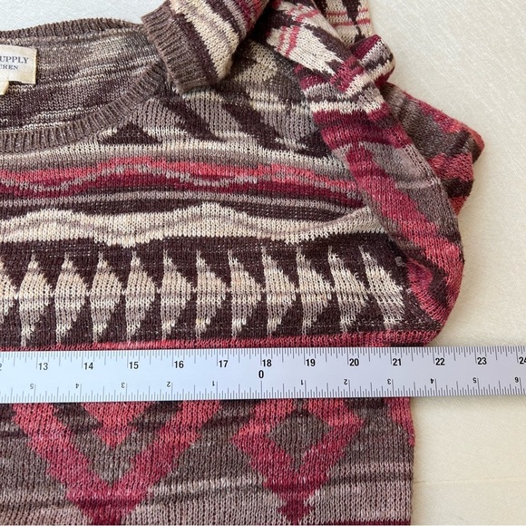 VINTAGE DENIM & SUPPLY By RALPH LAUREN Tan/Brown Tribal Print Sweater Women’s XS - Picture 5 of 8